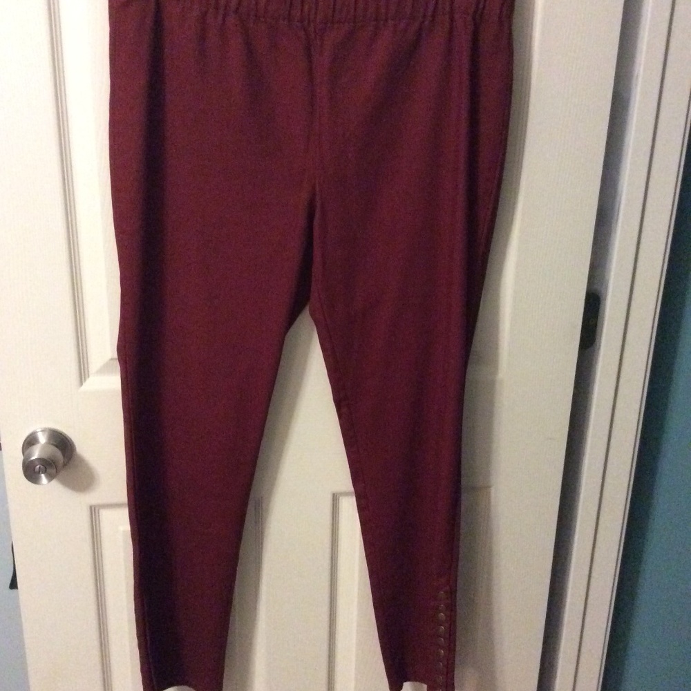 Size XL Soft Surroundings burgundy metro leggings jeans